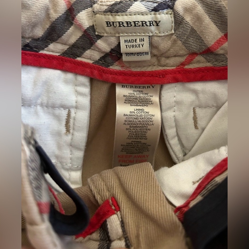 BURBERRY Plaid Shirt and Khaki Pants Set with Brown Boots - Picture 6 of 7